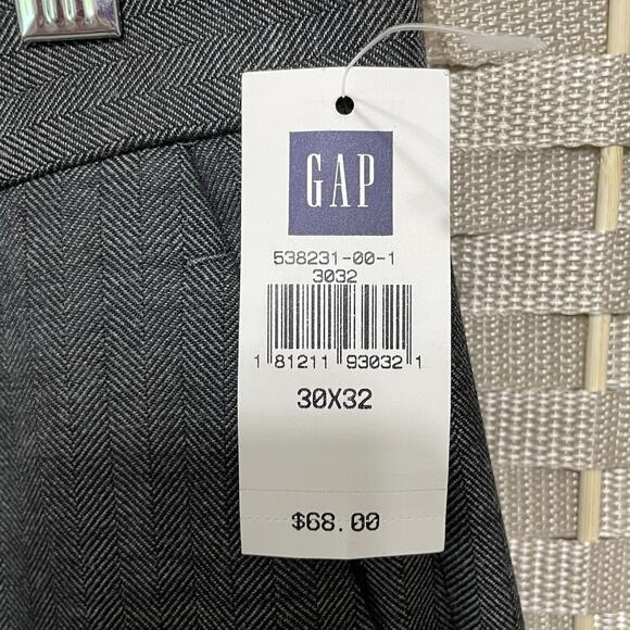 Gap SLIM FIT WOOL BLEND TROUSER PANTS Men’s Size 30x32 Gray Herringbone NEW - Picture 7 of 12